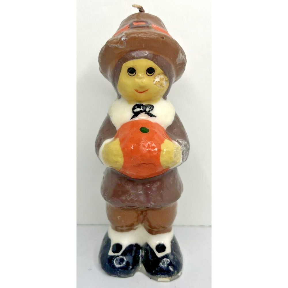 Vintage Thanksgiving Pilgrim Candle New in Packaging 5.5" SKU H689